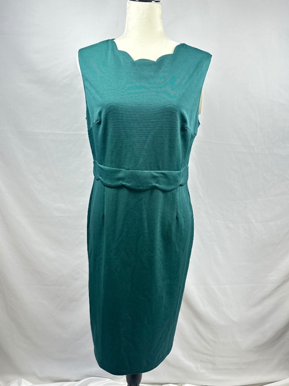 Grace Karin Green Women's Dress, Sleeveless, Size Large, Scalloped Neckline NWT